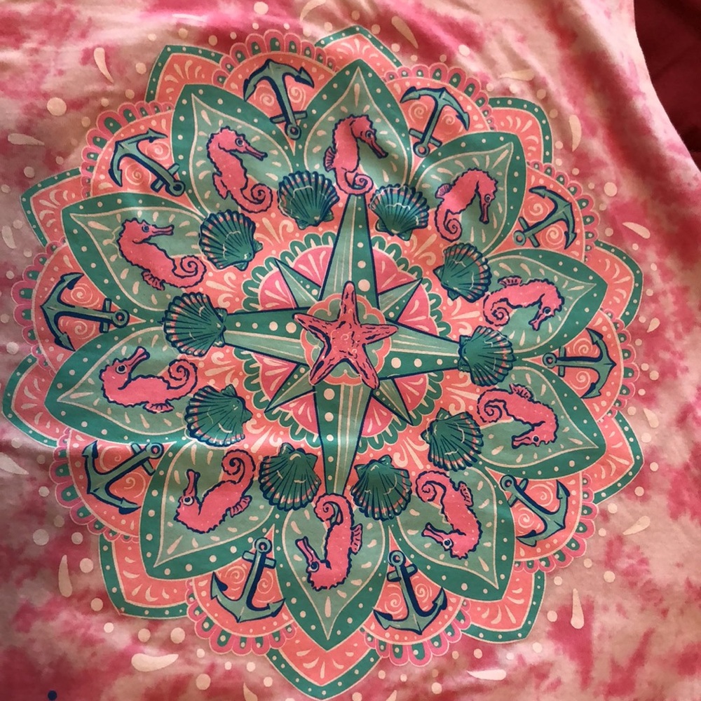 Simply Southern Tank. Pink and White TieDye. Sz Large. - Picture 3 of 6
